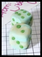 Dice : Dice - 6D Pipped - Green Handmade by Libby - Gift Oct 2013
